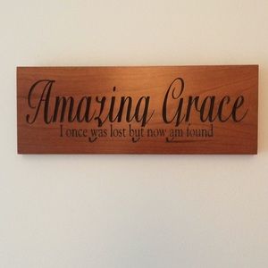 Amazing Grace Hand Made Wall Art.